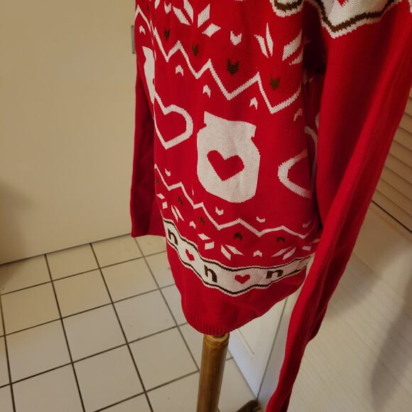 Nutella Holiday Sweater Unisex Medium Red Heart Jar Official Ugly Christmas - Picture 6 of 9